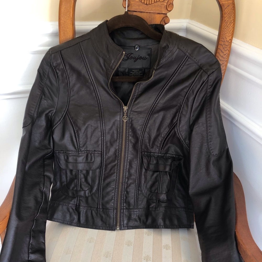 Faux Brown Leather Jacket